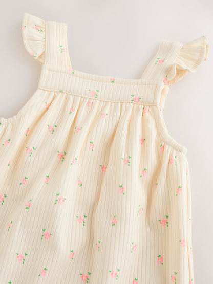 White Floral Baby Long Leg Jersey Romper (0mths-3yrs) image 4