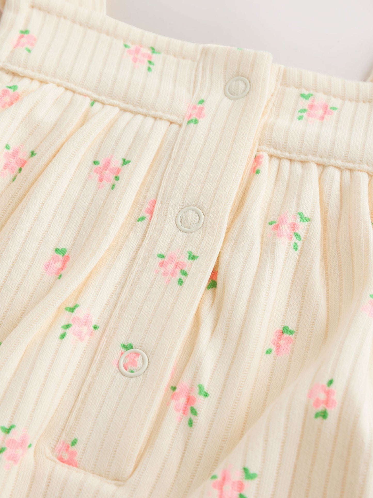 White Floral Baby Long Leg Jersey Romper (0mths-3yrs) image 5
