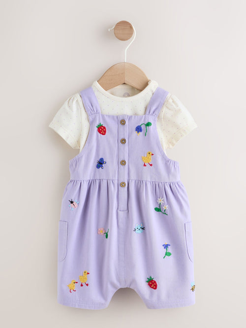 Purple Character Baby Dungarees and Bodysuits Set 2 Piece (0mths-2yrs) image 1