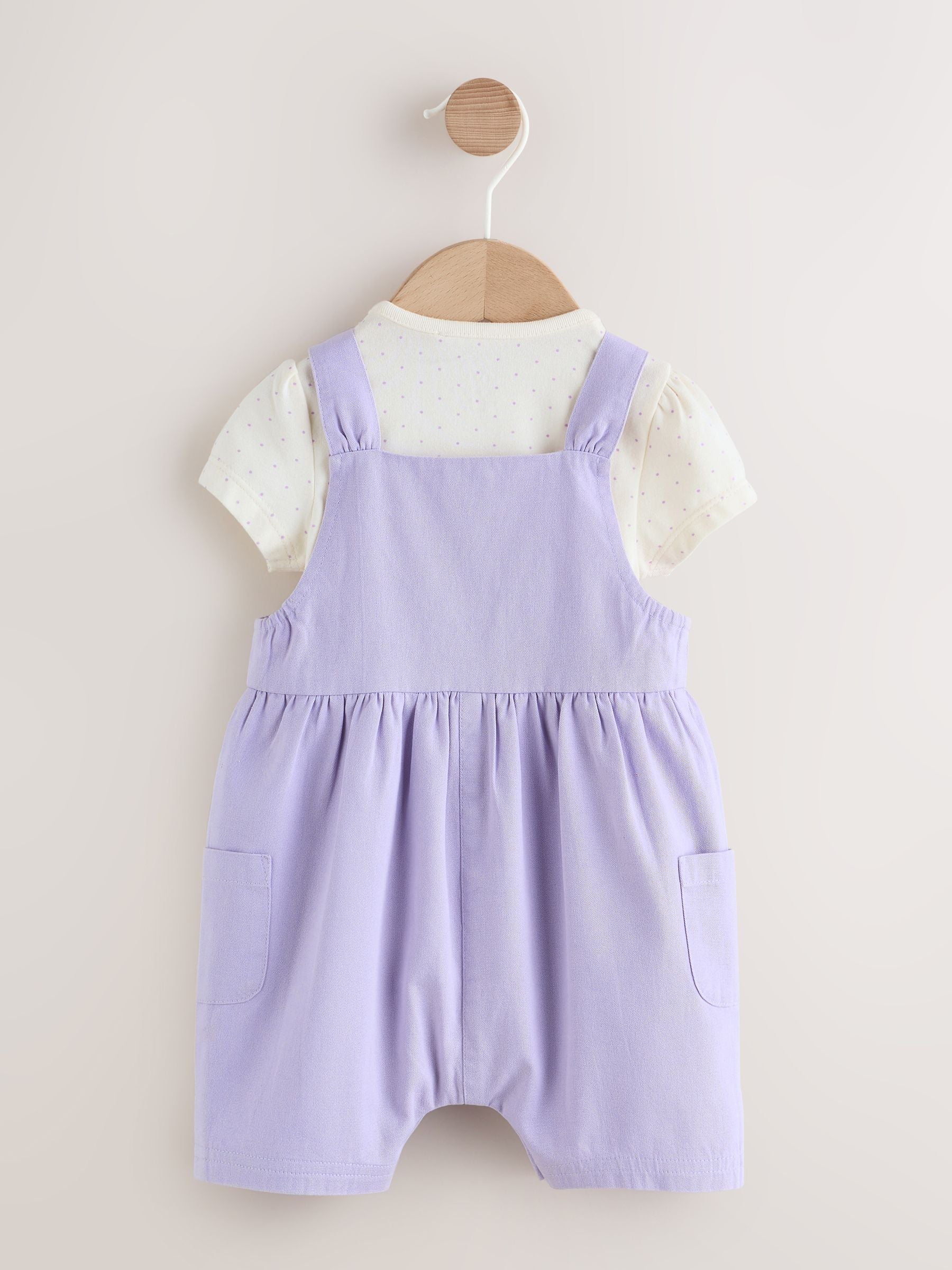 Purple Character Baby Dungarees and Bodysuits Set 2 Piece (0mths-2yrs) image 2