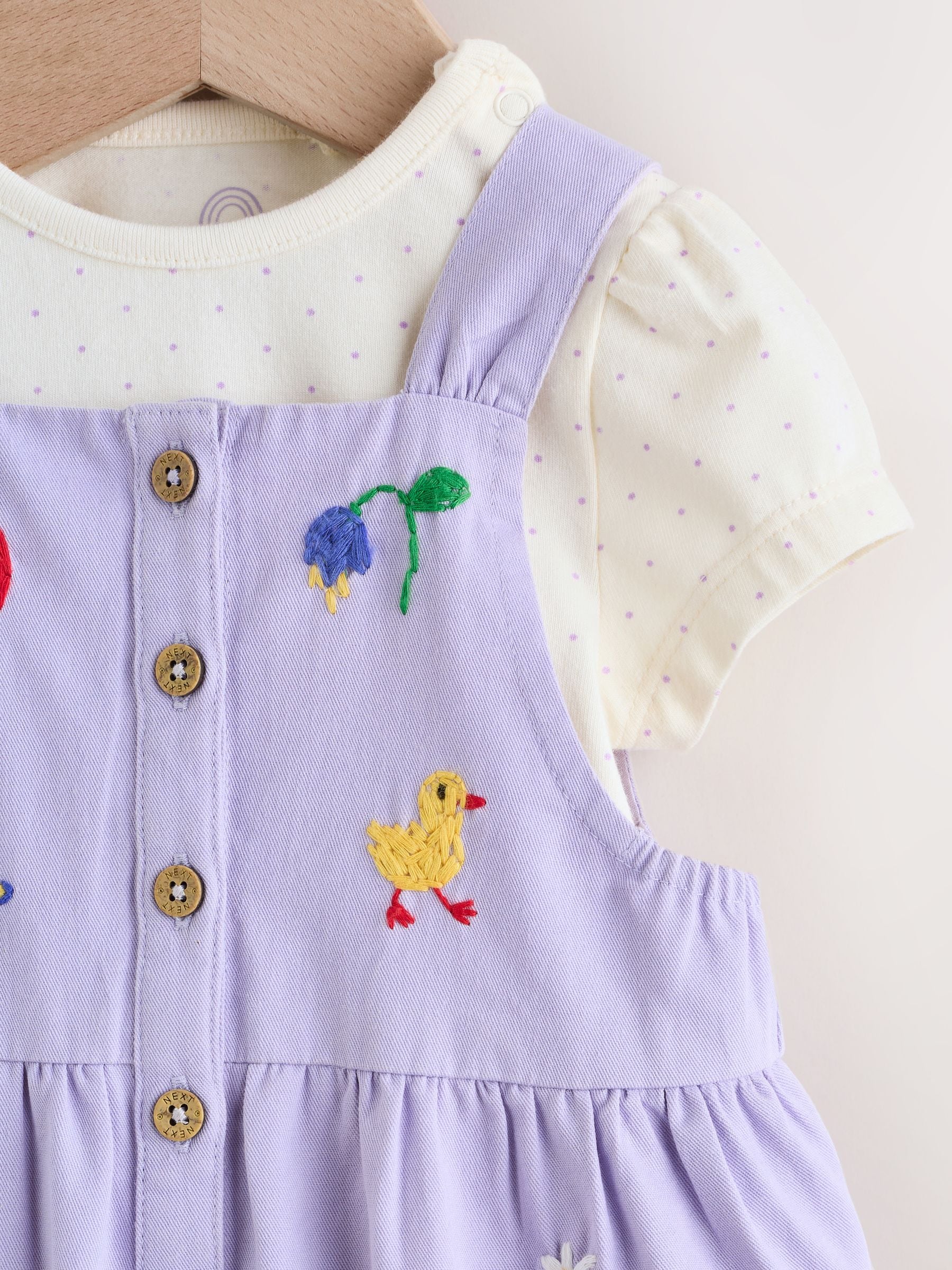 Purple Character Baby Dungarees and Bodysuits Set 2 Piece (0mths-2yrs) image 4