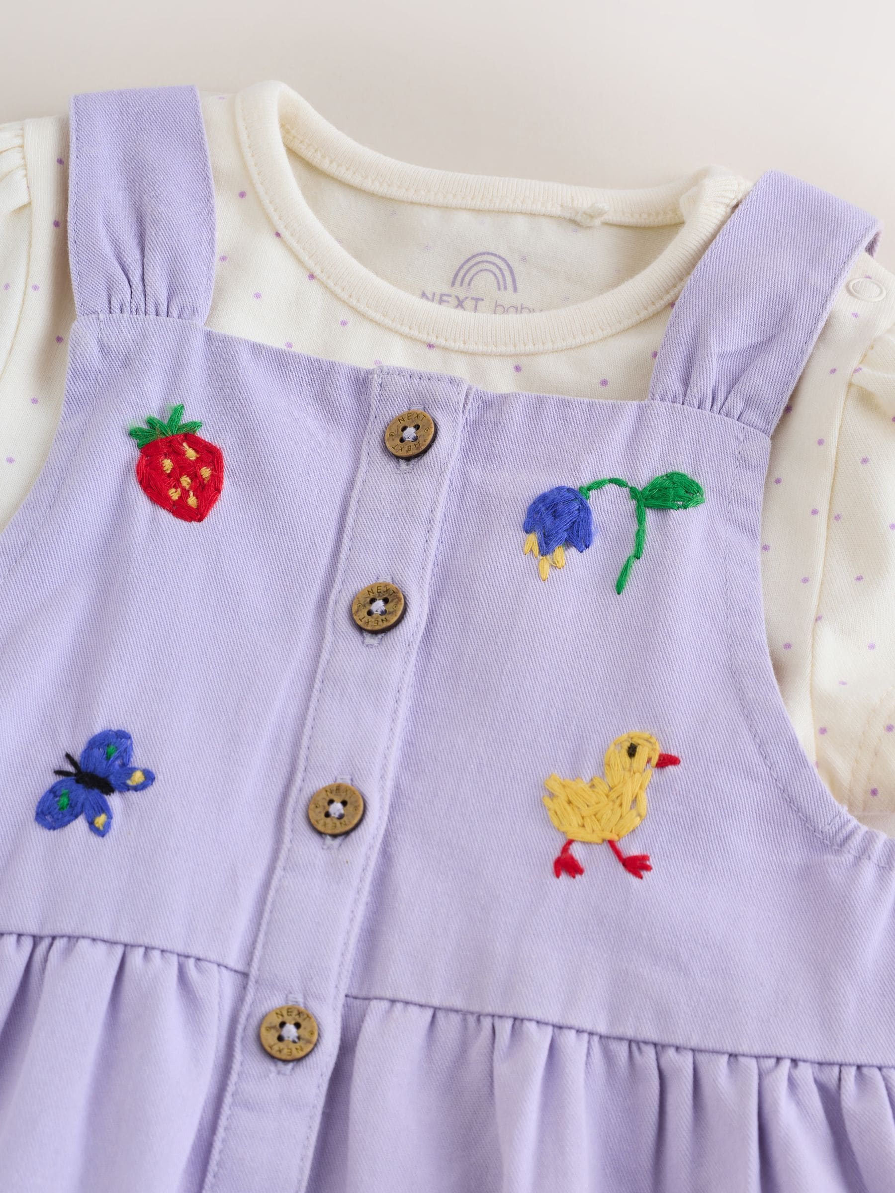 Purple Character Baby Dungarees and Bodysuits Set 2 Piece (0mths-2yrs) image 5