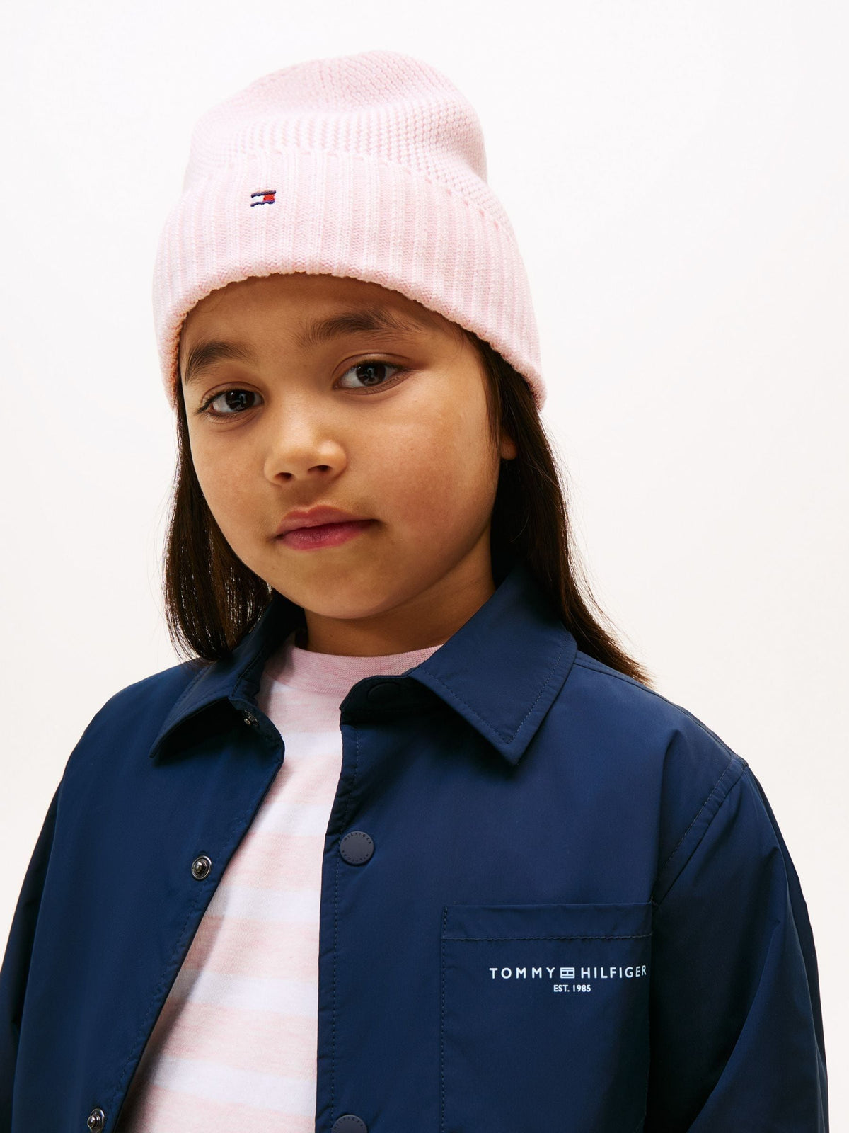 Tommy Hilfiger Pink Kids Essential Flag Embroidery Cotton Beanie - image 4