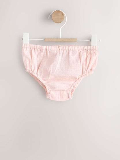Pink Floral Embroidered Smock Baby Dress And Knicker Set 2 Piece (0mths-2yrs) image 2