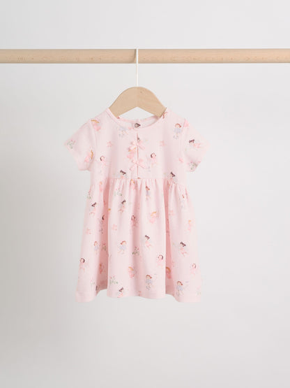 Pink Fairy Baby Short Sleeve Dresse 2 Pack (0mths-3yrs) image 3