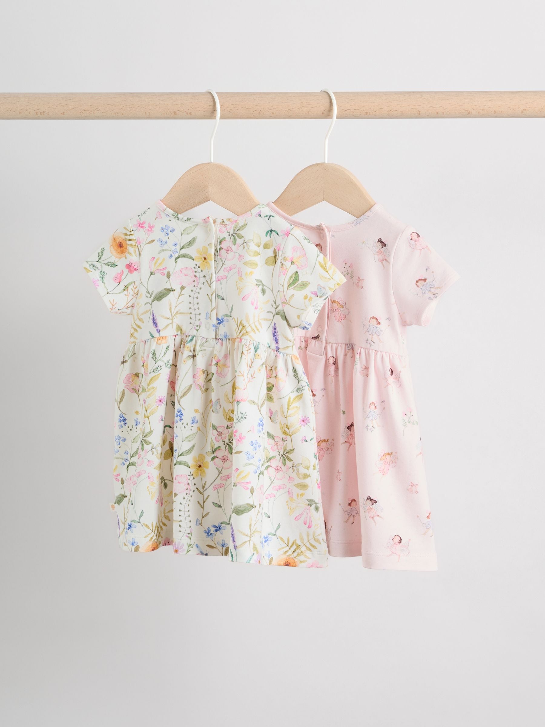 Pink Fairy Baby Short Sleeve Dresse 2 Pack (0mths-3yrs) image 4