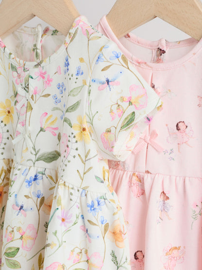 Pink Fairy Baby Short Sleeve Dresse 2 Pack (0mths-3yrs) image 8
