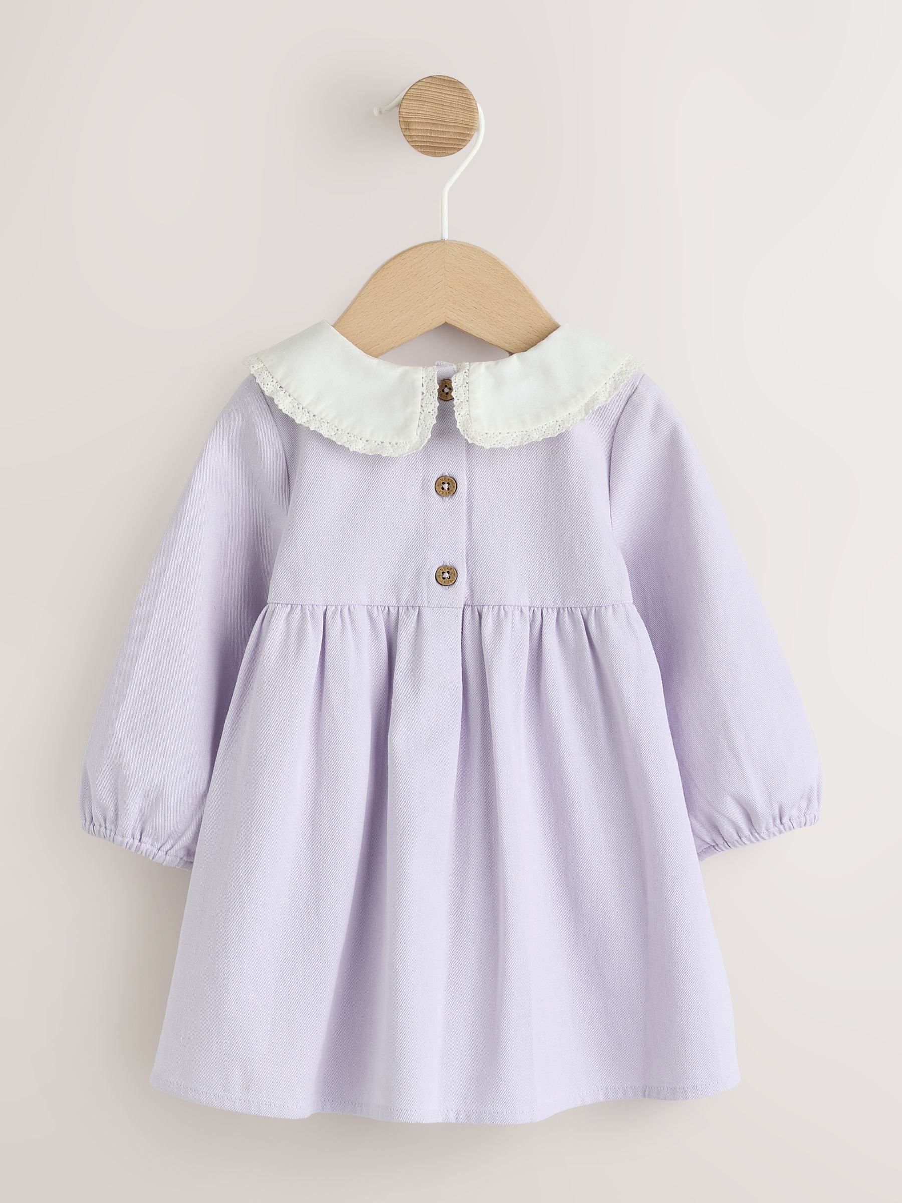 Purple Woven Collar Baby Dress with Tights (0mths-2yrs) image 2