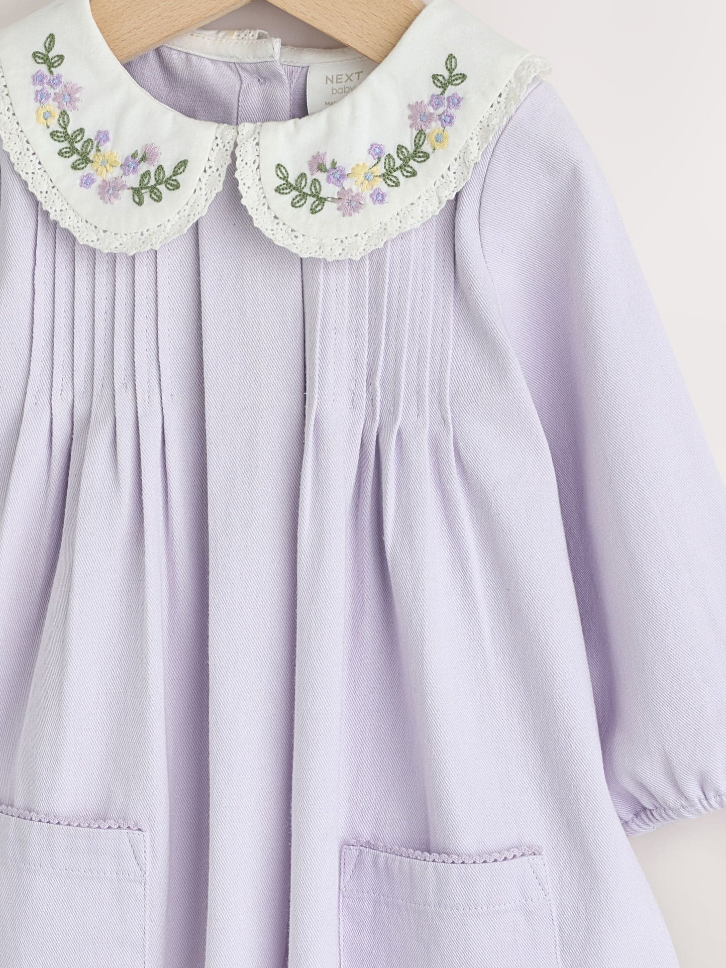Purple Woven Collar Baby Dress with Tights (0mths-2yrs) image 3