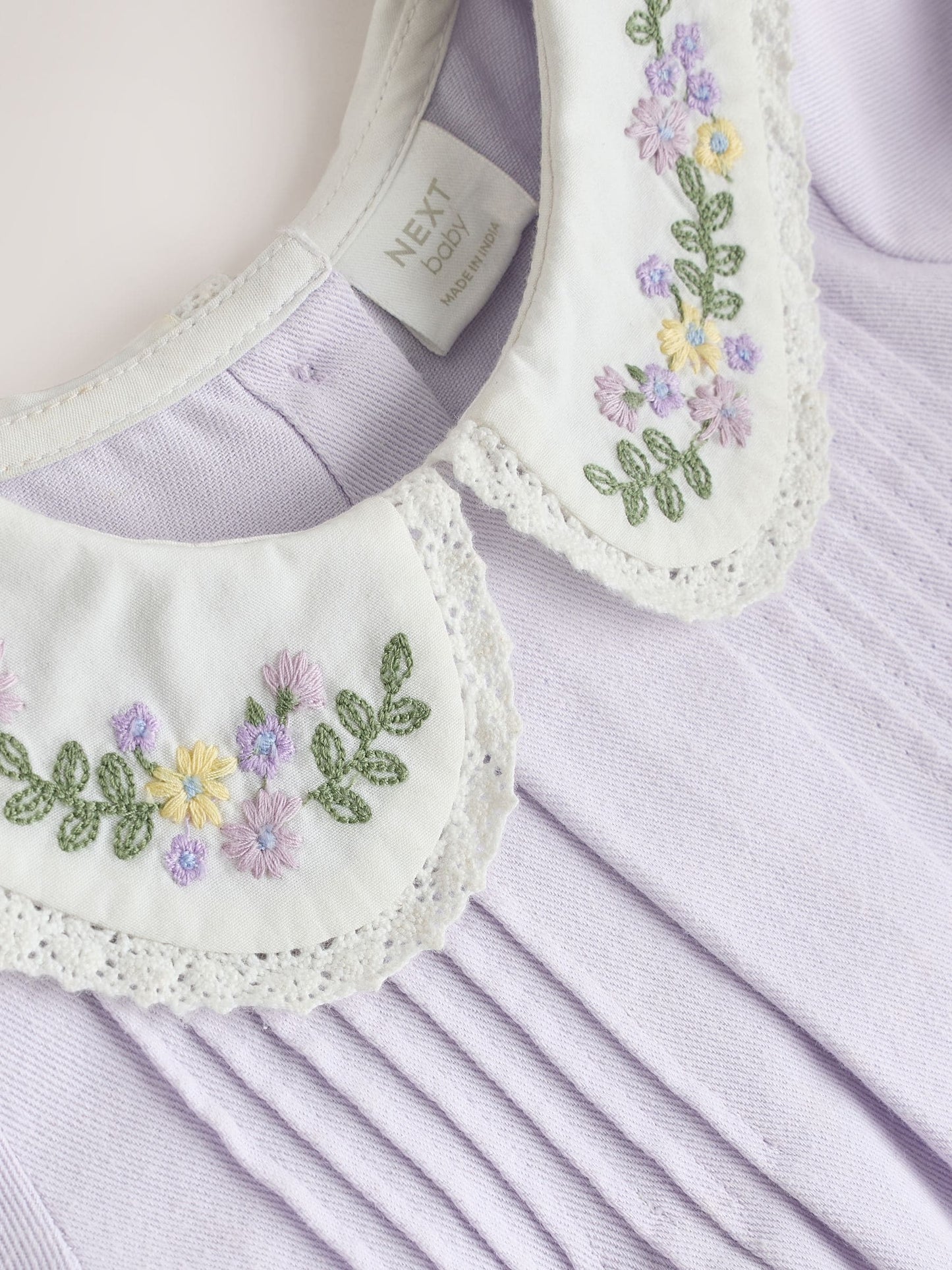 Purple Woven Collar Baby Dress with Tights (0mths-2yrs) image 4
