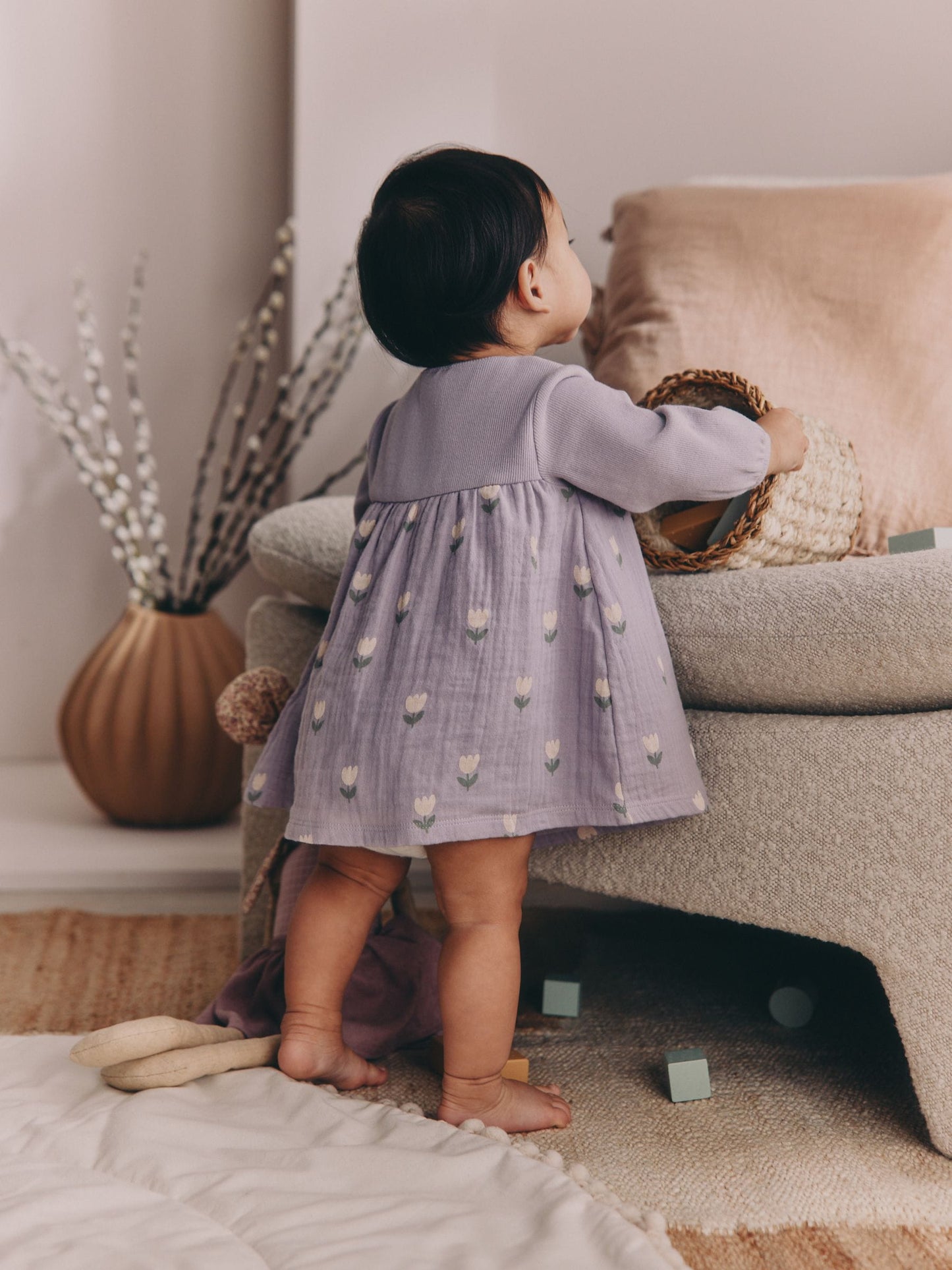 Purple/Pink Baby Woven Dress 2 Pack (0mths-3yrs) image 3