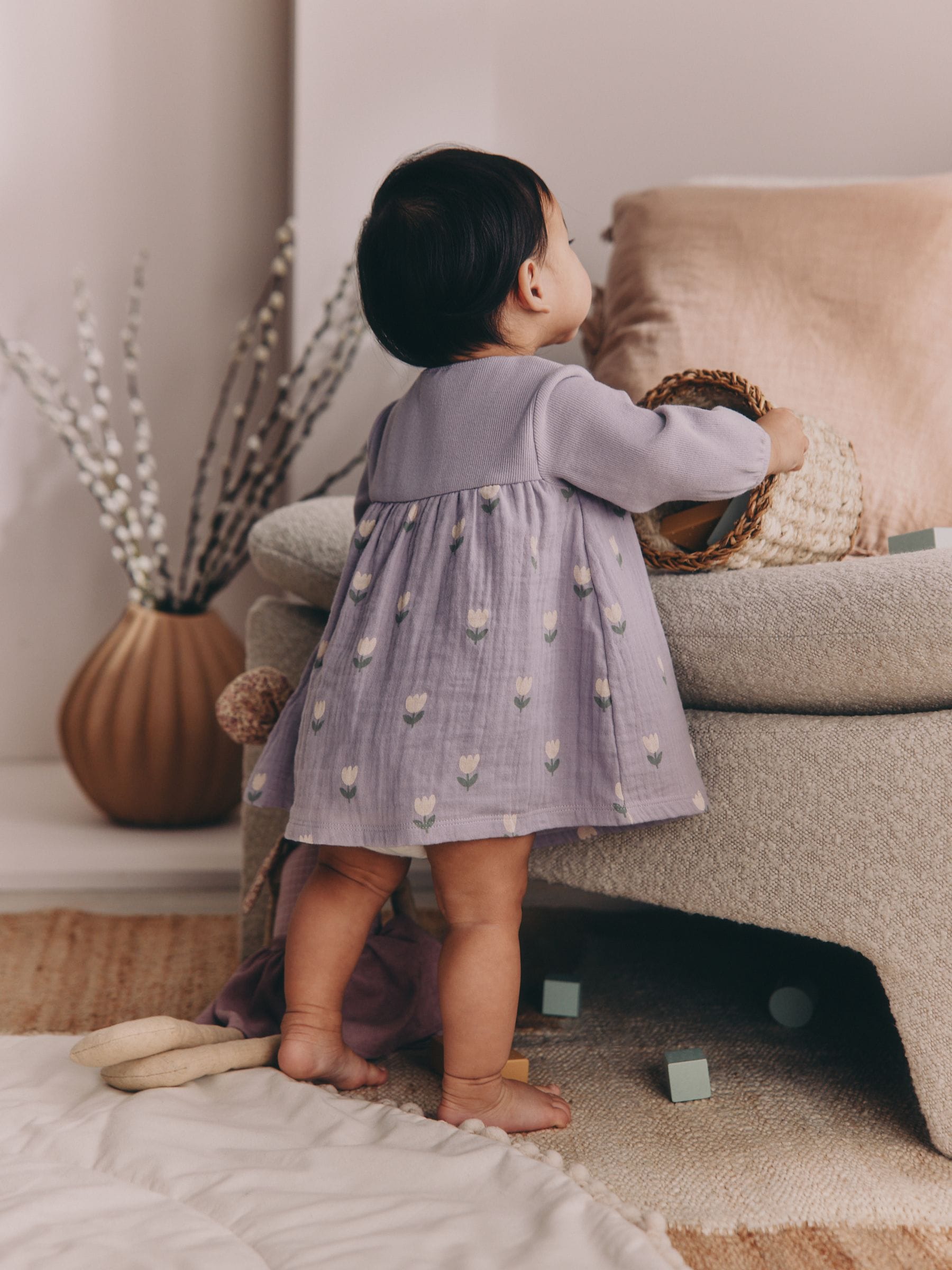 Purple/Pink Baby Woven Dress 2 Pack (0mths-3yrs) image 3