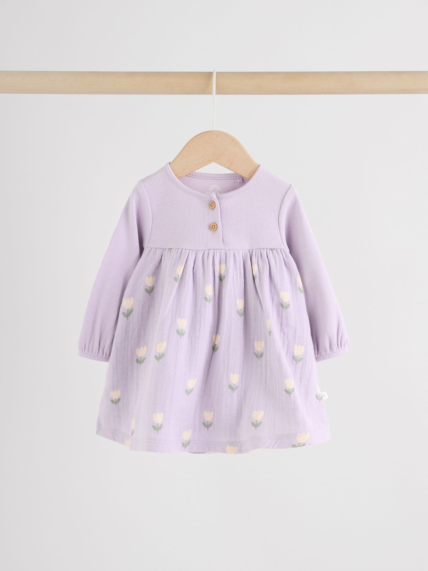 Purple/Pink Baby Woven Dress 2 Pack (0mths-3yrs) image 7