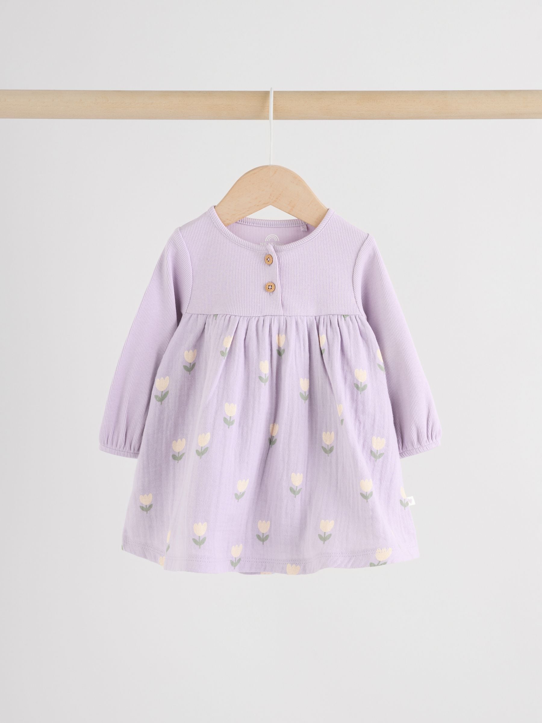 Purple/Pink Baby Woven Dress 2 Pack (0mths-3yrs) image 7