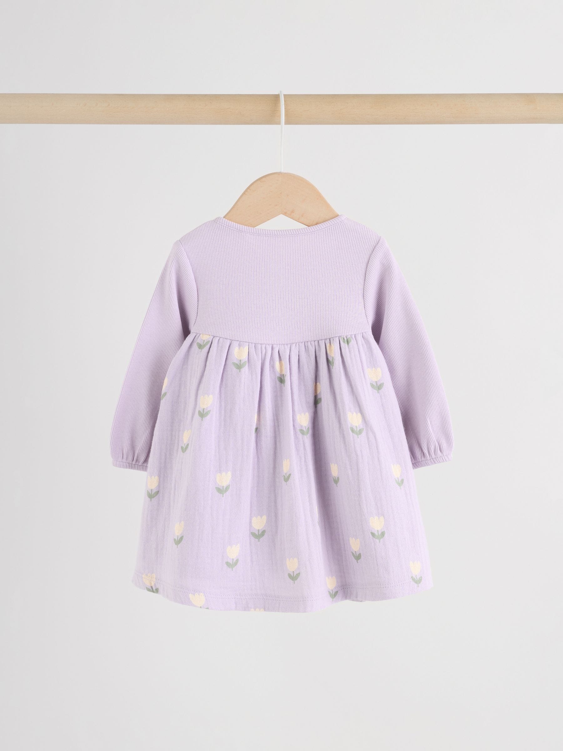 Purple/Pink Baby Woven Dress 2 Pack (0mths-3yrs) image 8