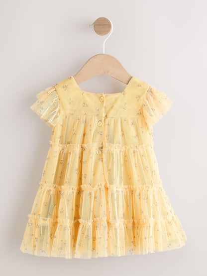 Yellow Ditsy Baby Mesh Dress (0mths-2yrs) image 2