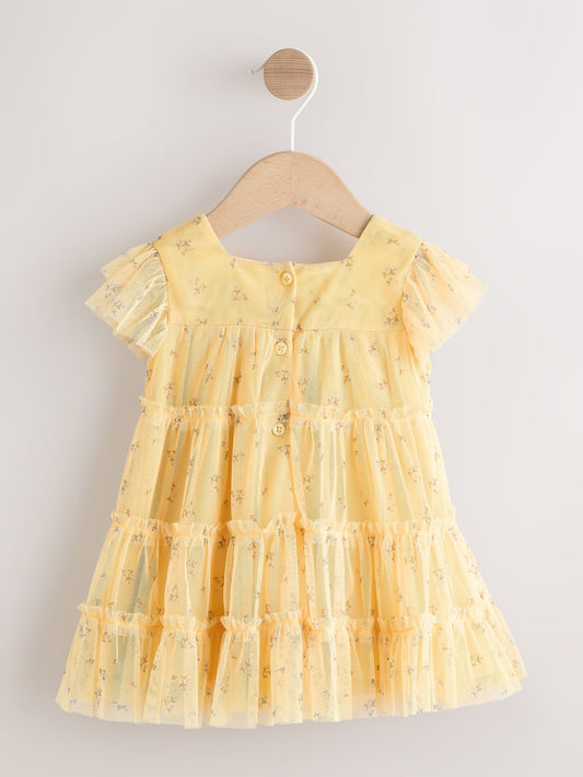 Yellow Ditsy Baby Mesh Dress (0mths-2yrs) image 2