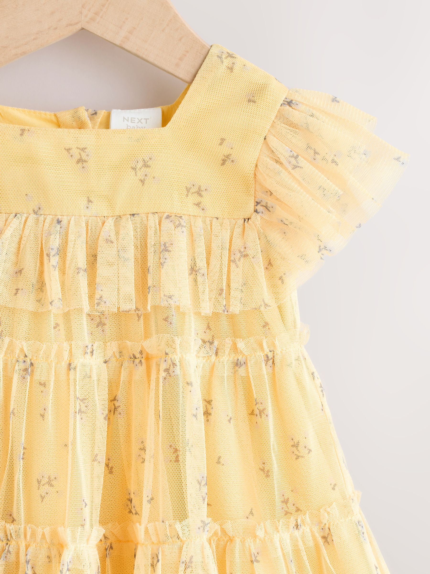 Yellow Ditsy Baby Mesh Dress (0mths-2yrs) image 3