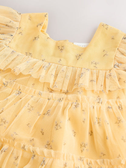 Yellow Ditsy Baby Mesh Dress (0mths-2yrs) image 7