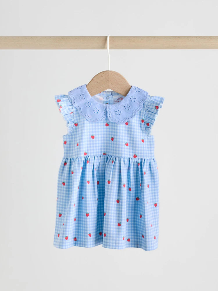 White Strawberry Baby Short Sleeve Dress 2 Pack (0mths-3yrs)