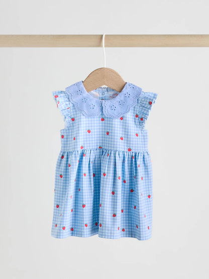 White Strawberry Baby Short Sleeve Dress 2 Pack (0mths-3yrs)