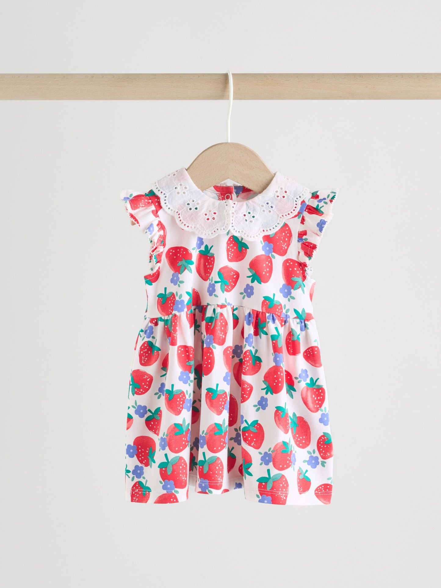 White Strawberry Baby Short Sleeve Dresse 2 Pack (0mths-3yrs) image 4