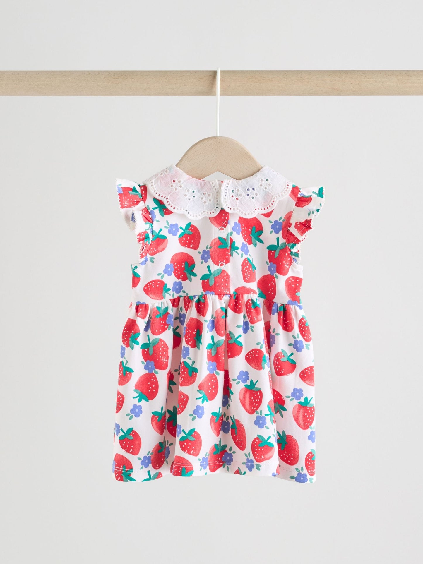 White Strawberry Baby Short Sleeve Dresse 2 Pack (0mths-3yrs) image 5