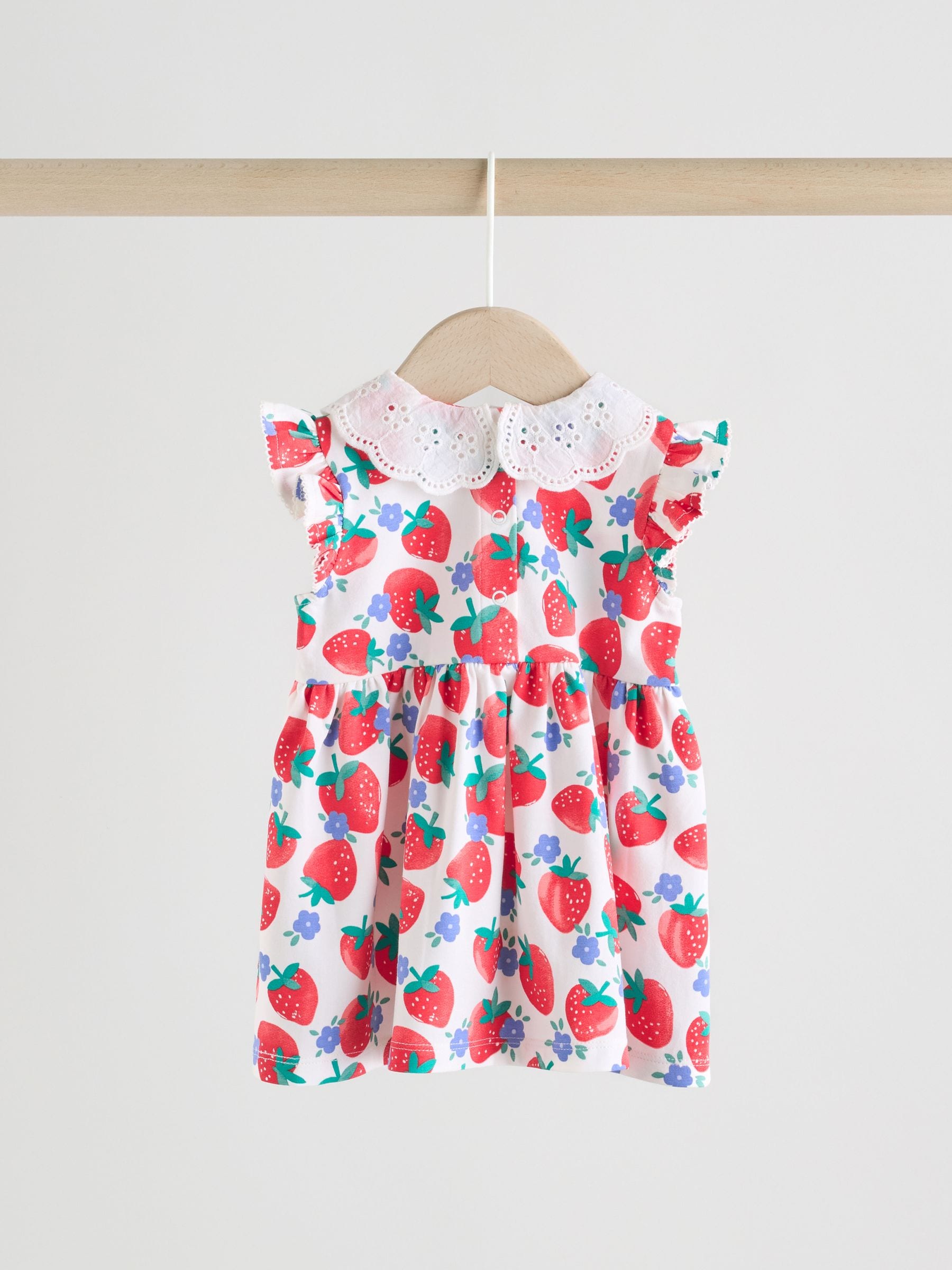 White Strawberry Baby Short Sleeve Dresse 2 Pack (0mths-3yrs) image 5
