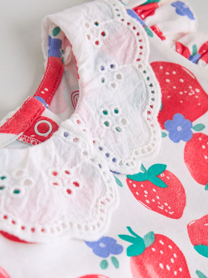 White Strawberry Baby Short Sleeve Dress 2 Pack (0mths-3yrs)