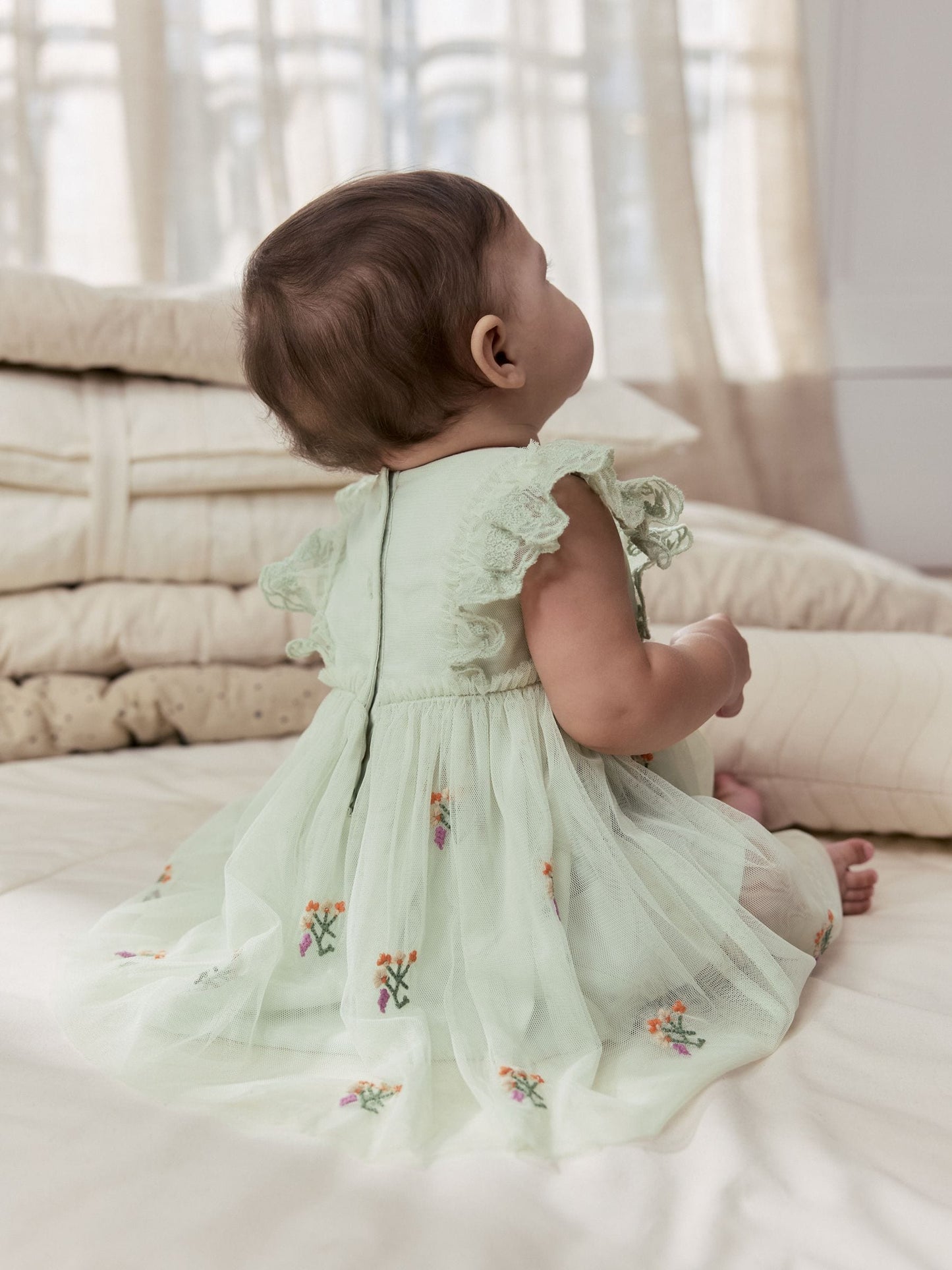 Sage Green Baby Mesh Dress (0mths-2yrs) image 3