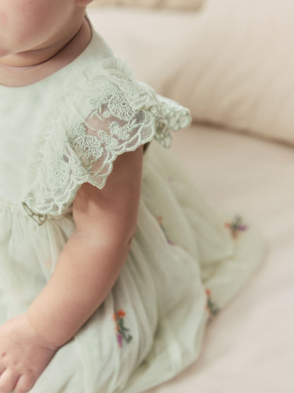 Sage Green Baby Mesh Dress (0mths-2yrs) image 4