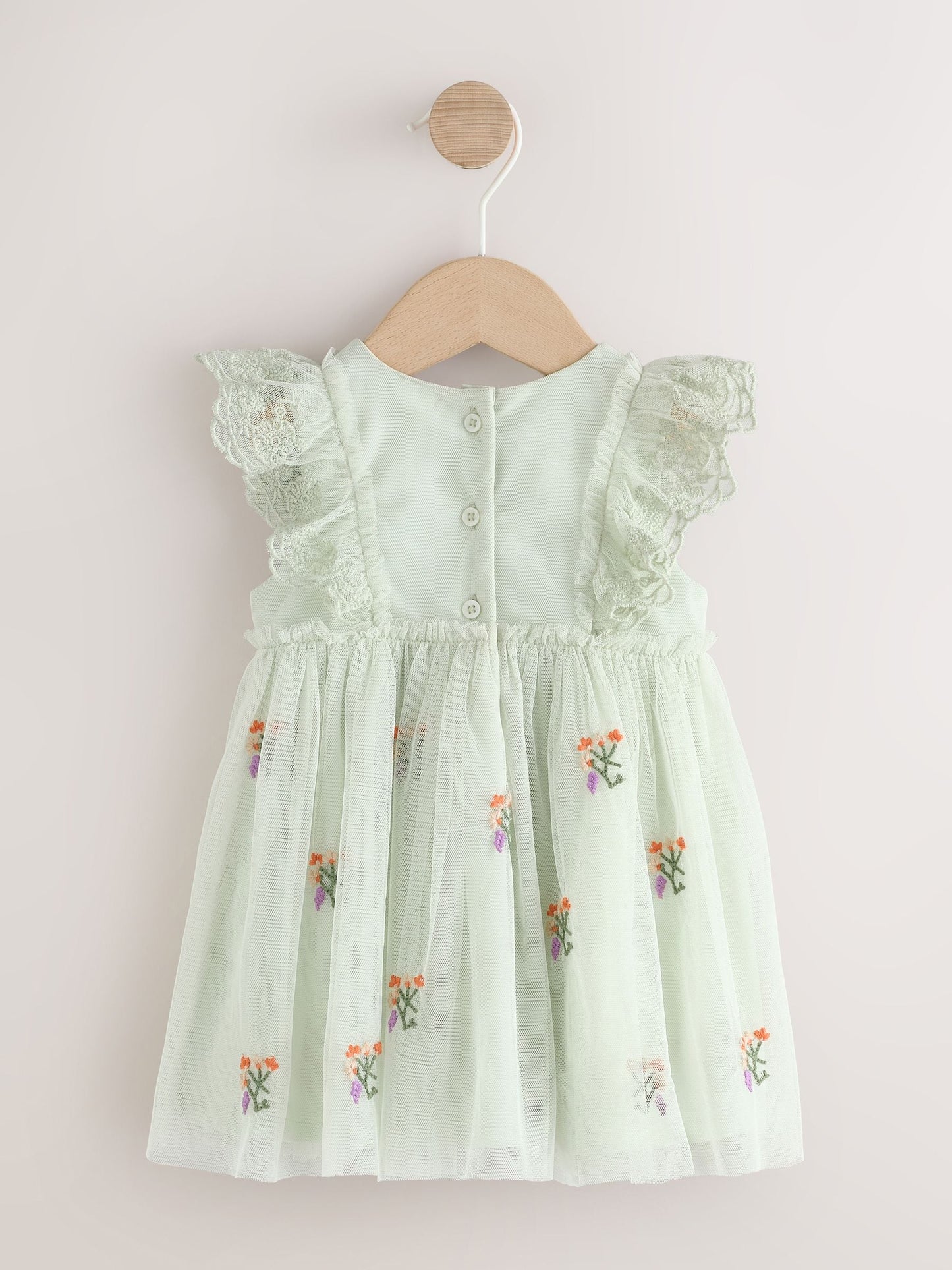Sage Green Baby Mesh Dress (0mths-2yrs) image 6