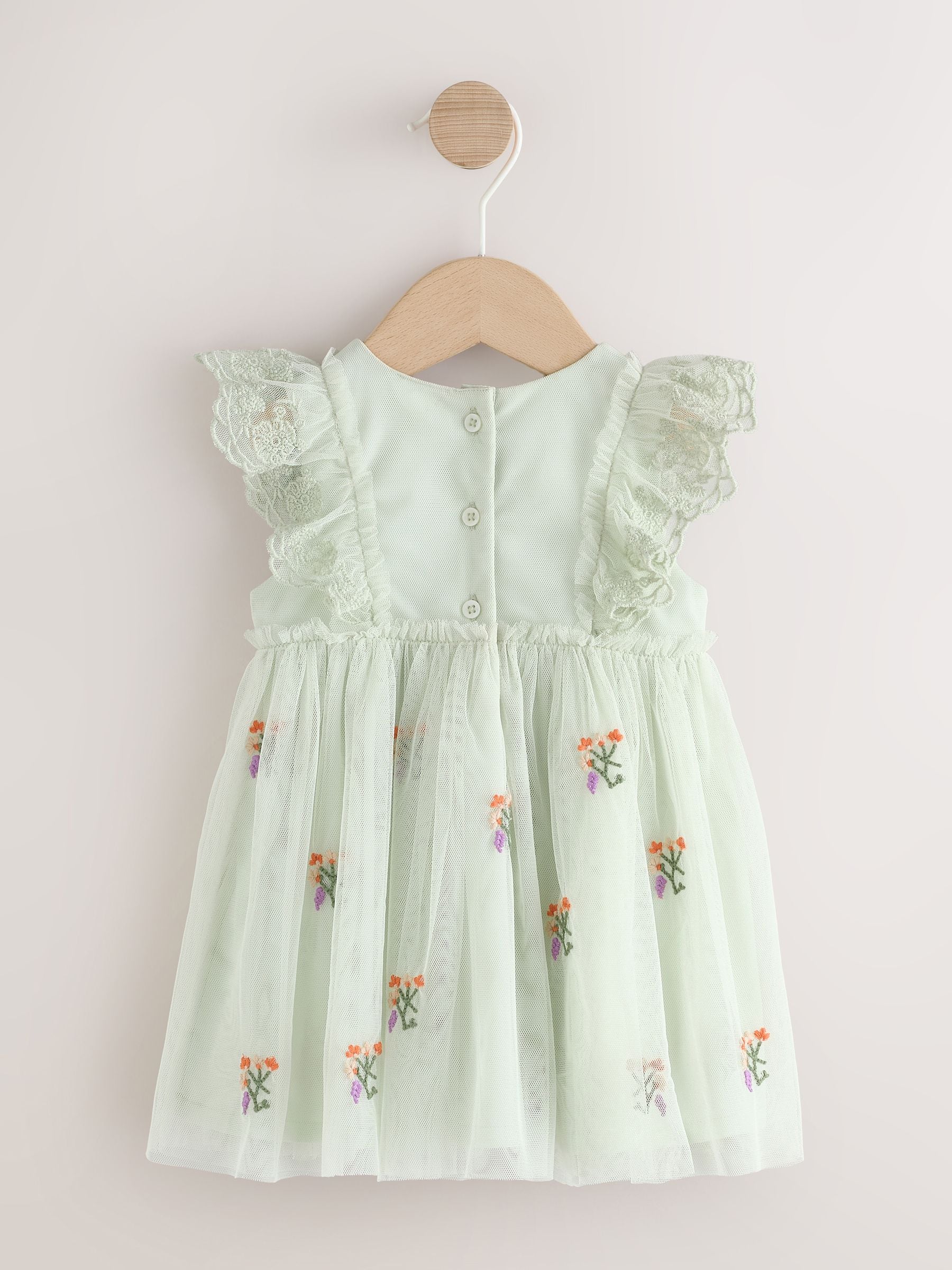 Sage Green Baby Mesh Dress (0mths-2yrs) image 6