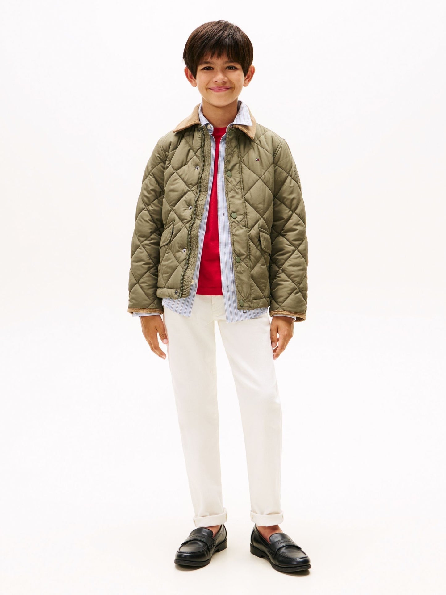 Dsiney Kidz - Tommy Hilfiger Green Contrast Collar Quilted Relaxed Jacket image 2