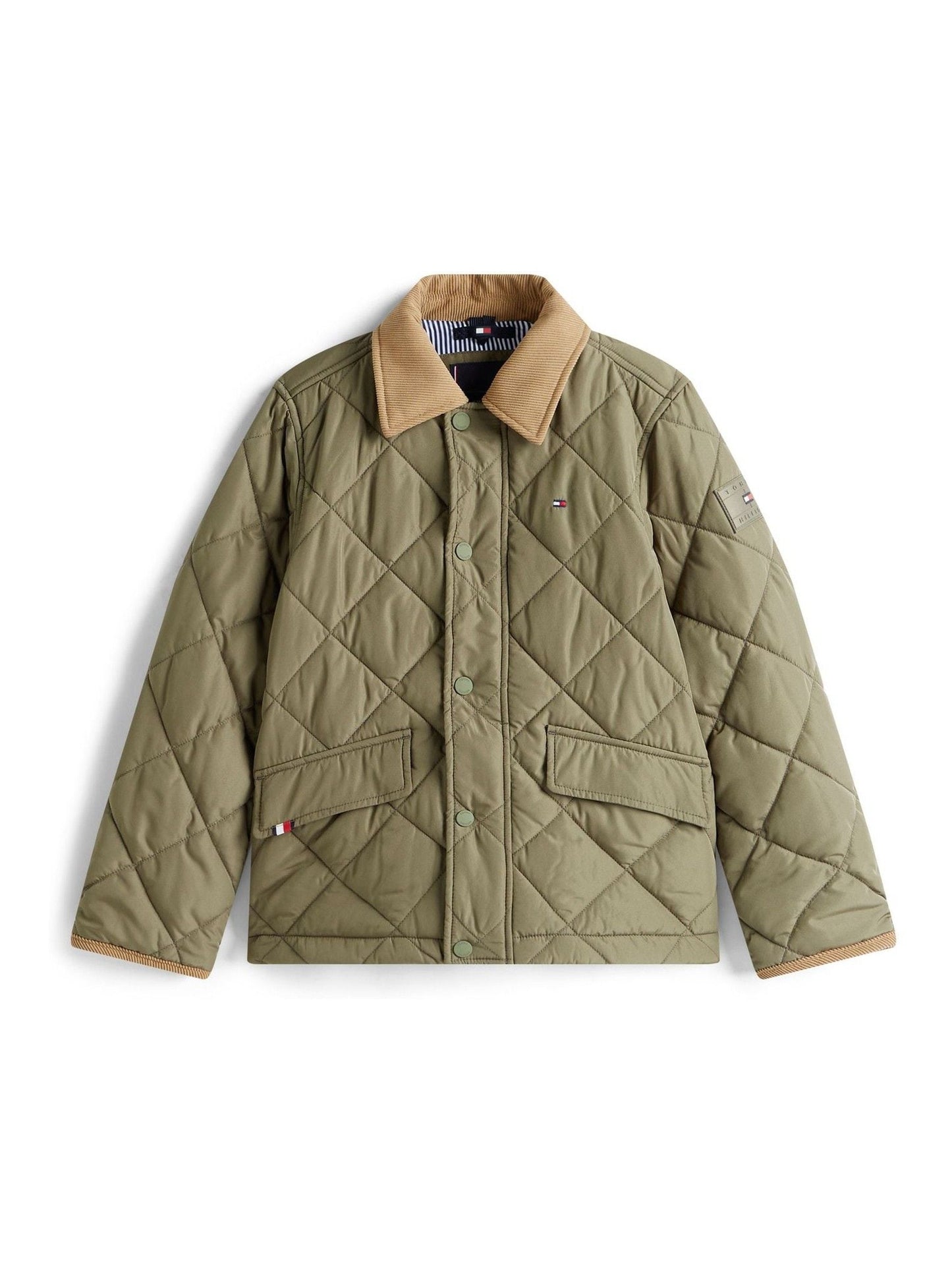 Dsiney Kidz - Tommy Hilfiger Green Contrast Collar Quilted Relaxed Jacket image 4