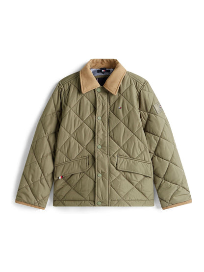 Dsiney Kidz - Tommy Hilfiger Green Contrast Collar Quilted Relaxed Jacket image 4