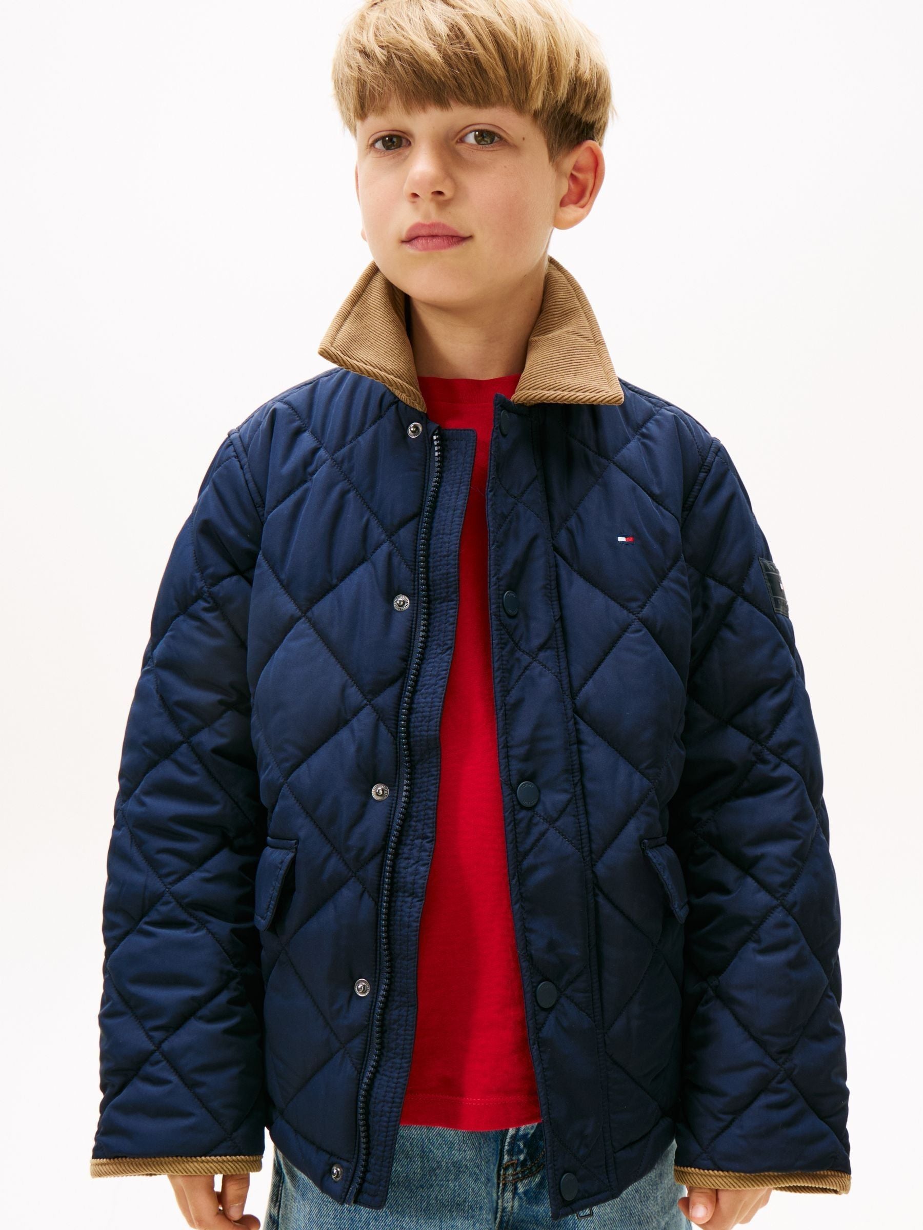 Dsiney Kidz - Tommy Hilfiger Blue Contrast Collar Quilted Relaxed Jacket image 1