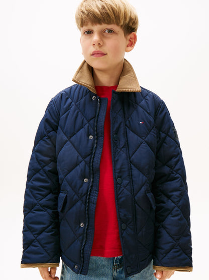Dsiney Kidz - Tommy Hilfiger Blue Contrast Collar Quilted Relaxed Jacket image 1