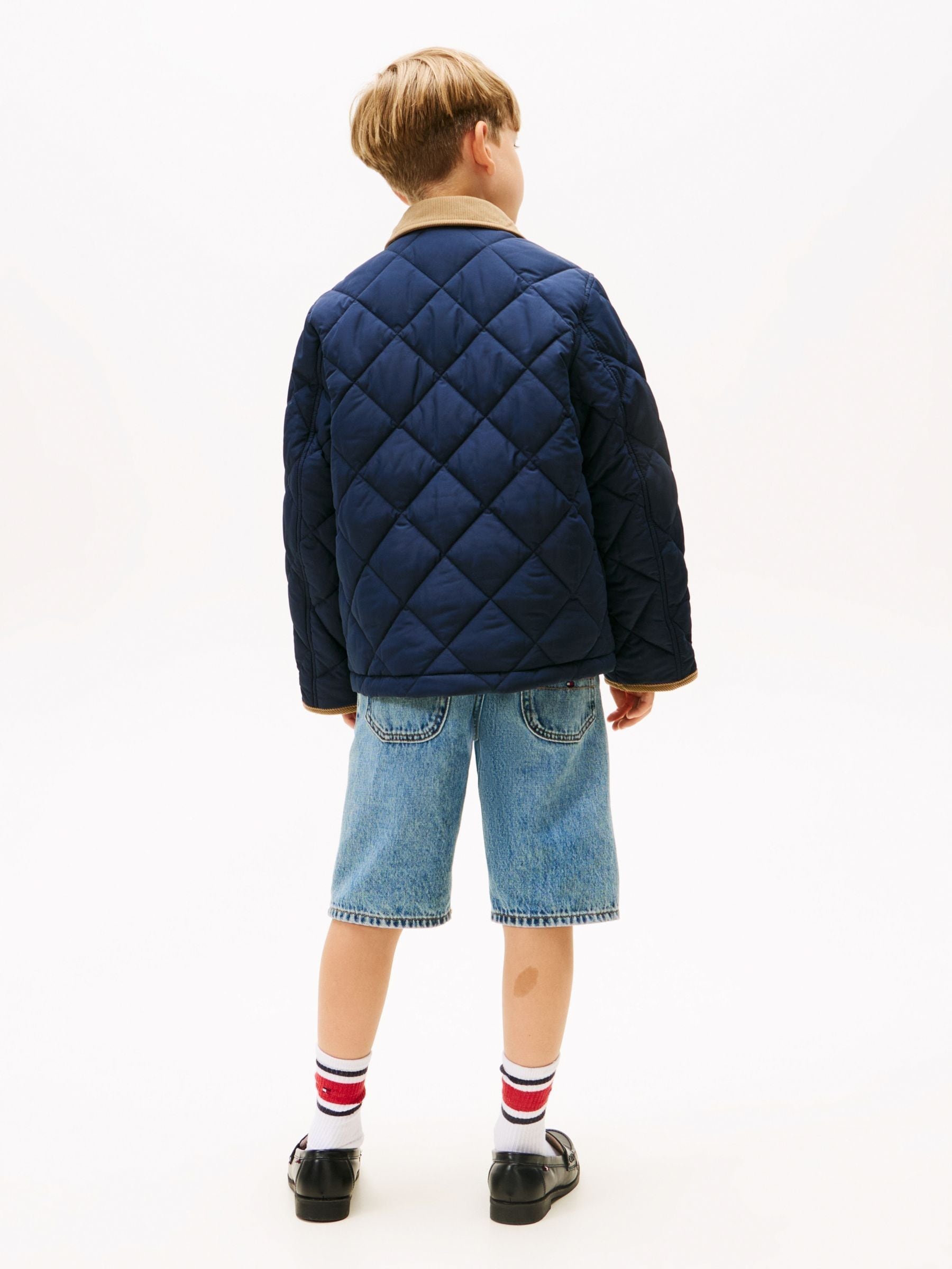 Dsiney Kidz - Tommy Hilfiger Blue Contrast Collar Quilted Relaxed Jacket image 2