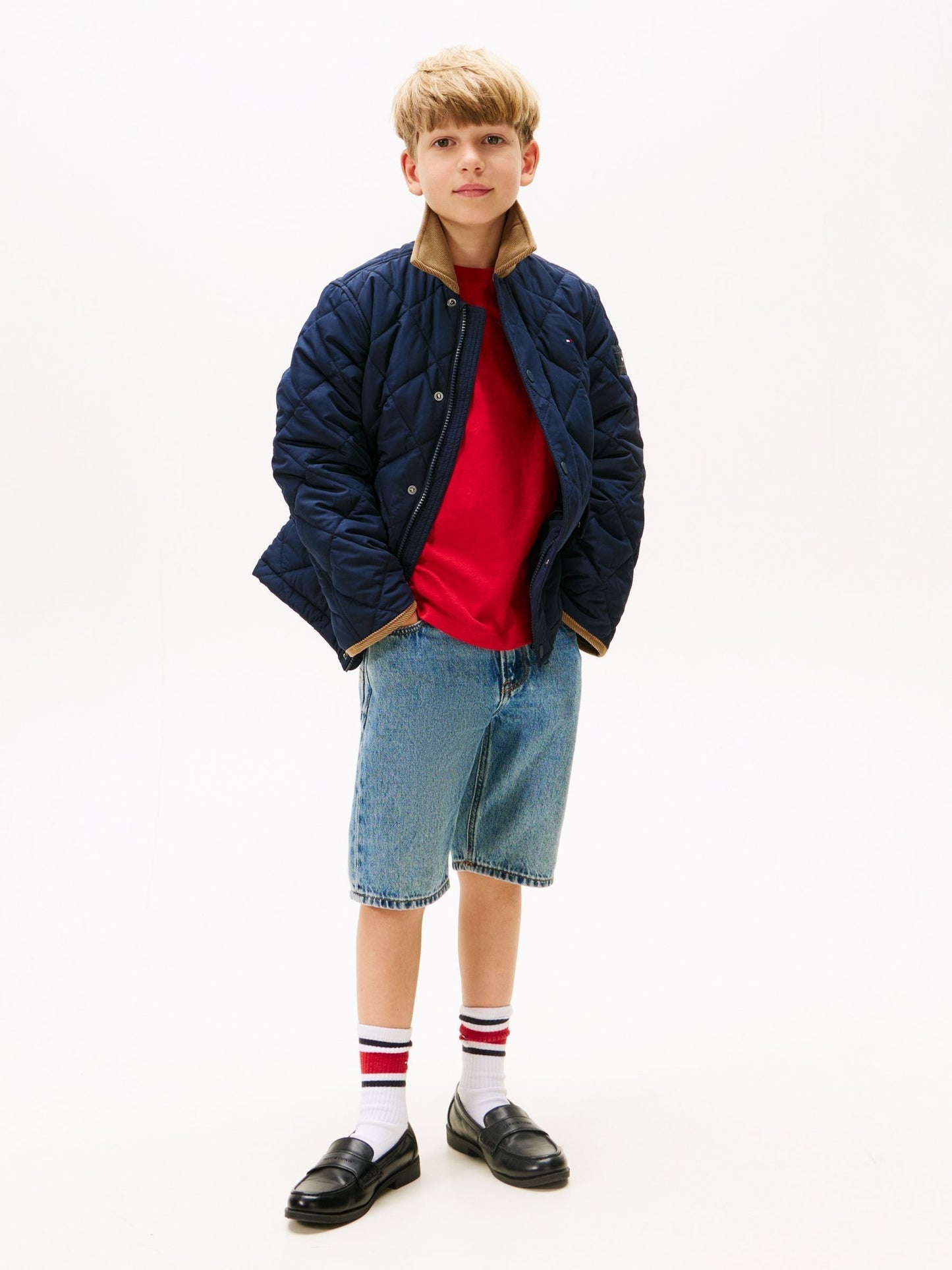 Dsiney Kidz - Tommy Hilfiger Blue Contrast Collar Quilted Relaxed Jacket image 3