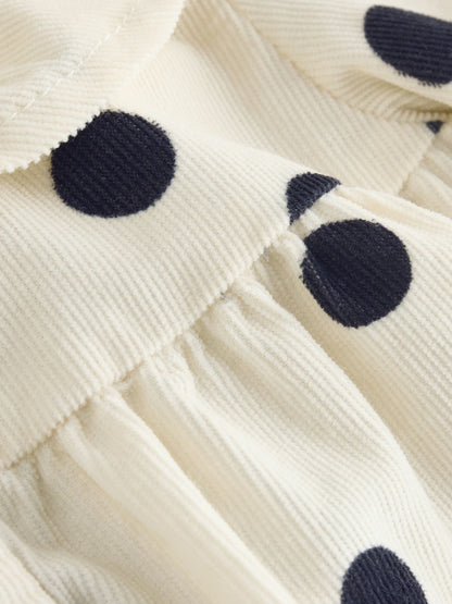 Cream/Charcoal Polka Dot Baby Bloomer Rompers Set 2 Piece with Tights (0mths-3yrs) image 3
