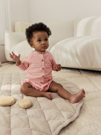 Pink knitted baby cardigan and knickers 2 Piece Set (0mths-2yrs) image 2