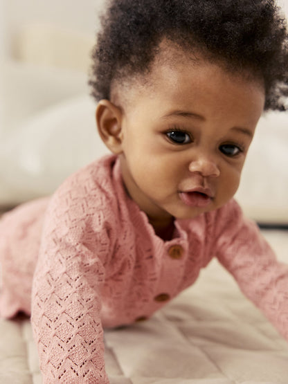 Pink knitted baby cardigan and knickers 2 Piece Set (0mths-2yrs) image 5
