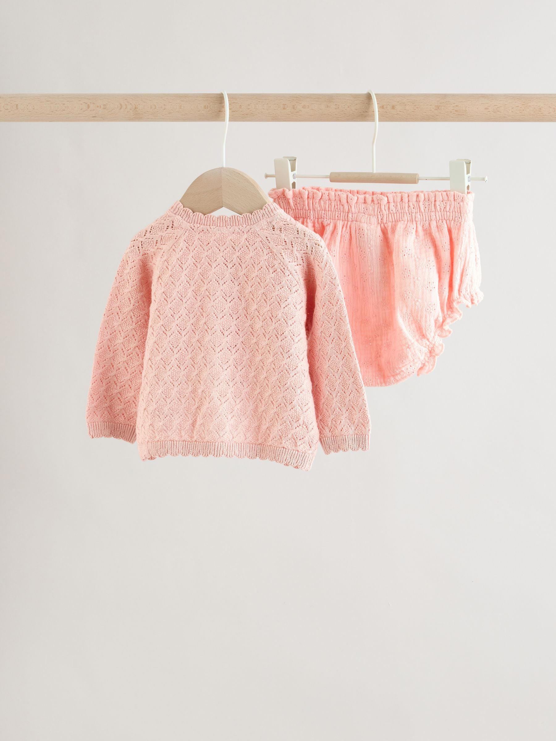 Pink knitted baby cardigan and knickers 2 Piece Set (0mths-2yrs) image 6