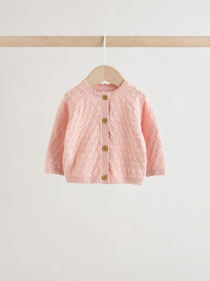Pink knitted baby cardigan and knickers 2 Piece Set (0mths-2yrs) image 7
