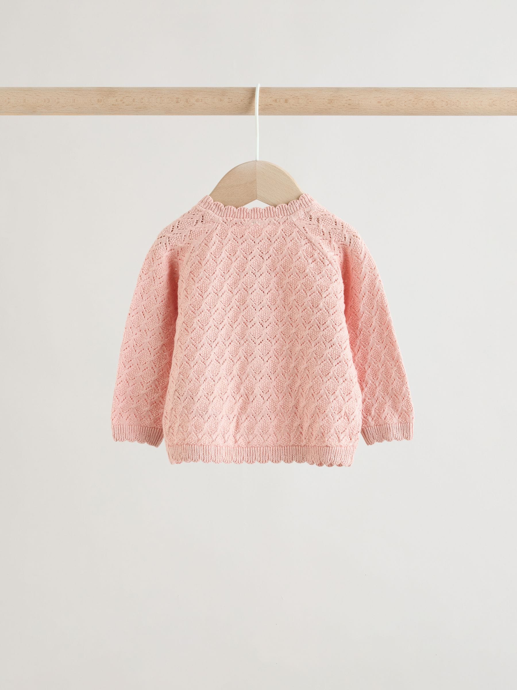 Pink knitted baby cardigan and knickers 2 Piece Set (0mths-2yrs) image 8