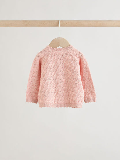 Pink knitted baby cardigan and knickers 2 Piece Set (0mths-2yrs) image 8