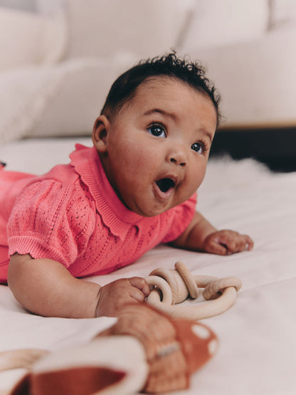 Pink Baby Knitted Top and Shorts Set 2 Piece (0mths-2yrs) image 3