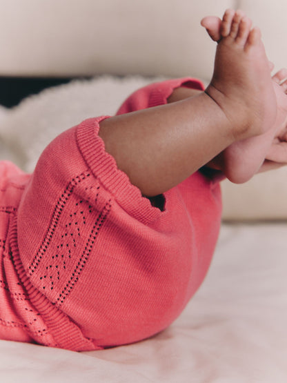 Pink Baby Knitted Top and Shorts Set 2 Piece (0mths-2yrs) image 6
