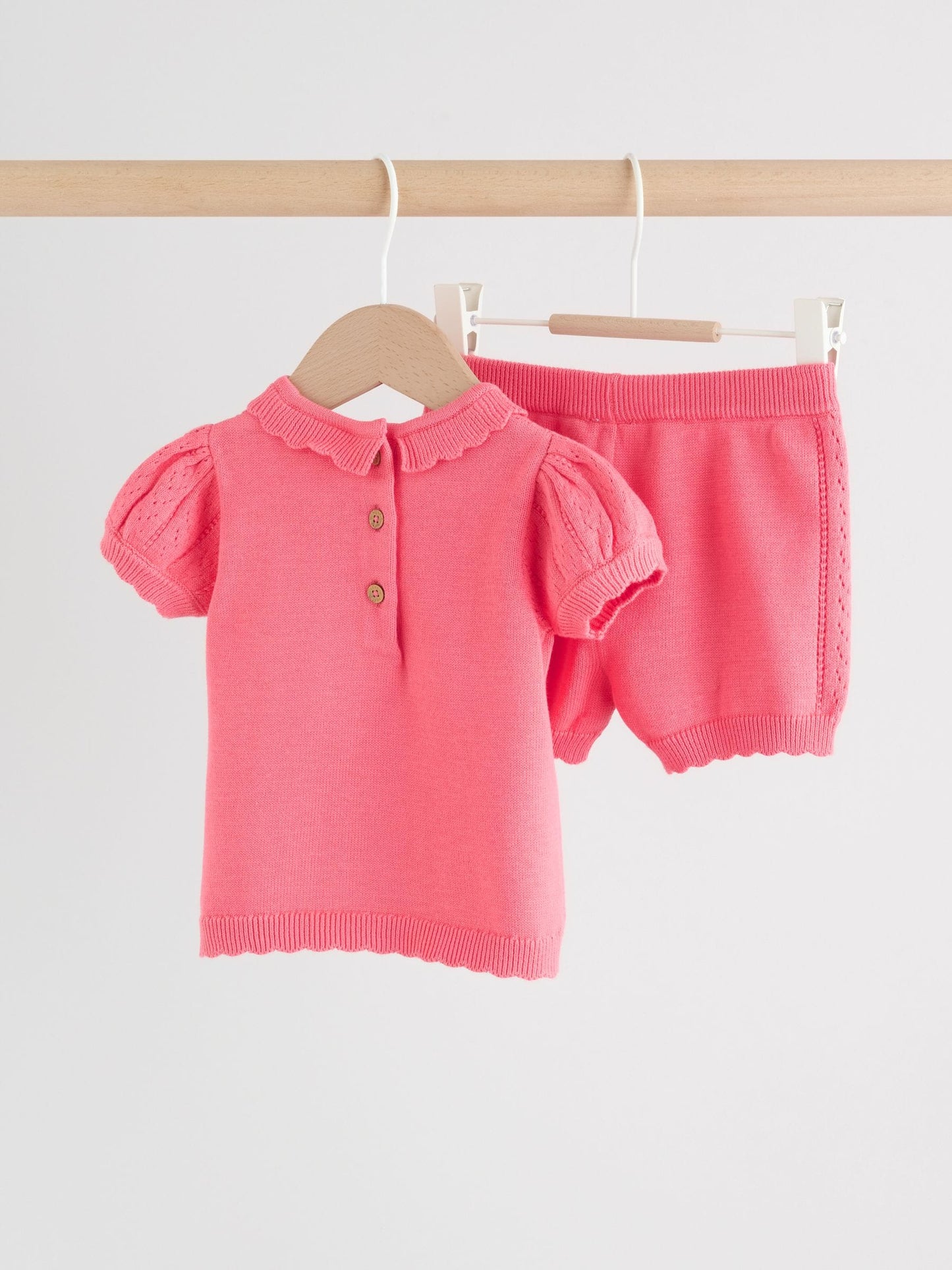 Pink Baby Knitted Top and Shorts Set 2 Piece (0mths-2yrs) image 7